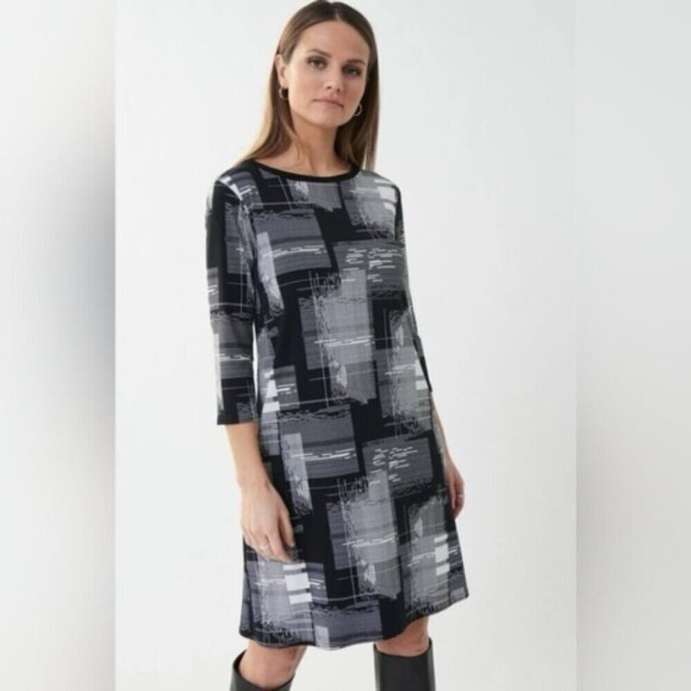 NWT Joseph Ribkoff Checkered Print Shiftβ Mini Dress Style 223259 Size 10
